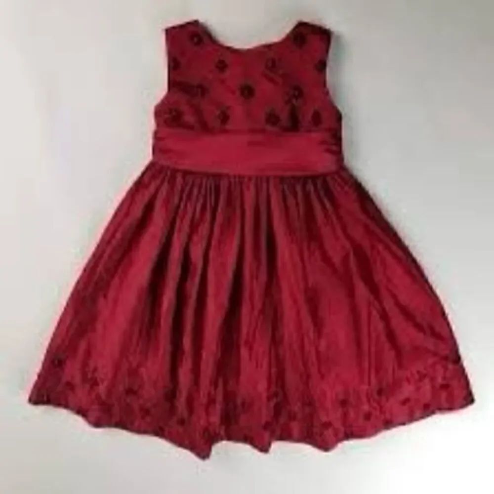 Cinderella Girls Size 2T Fit Flare Holiday Sleeveless Toddler Dress Red